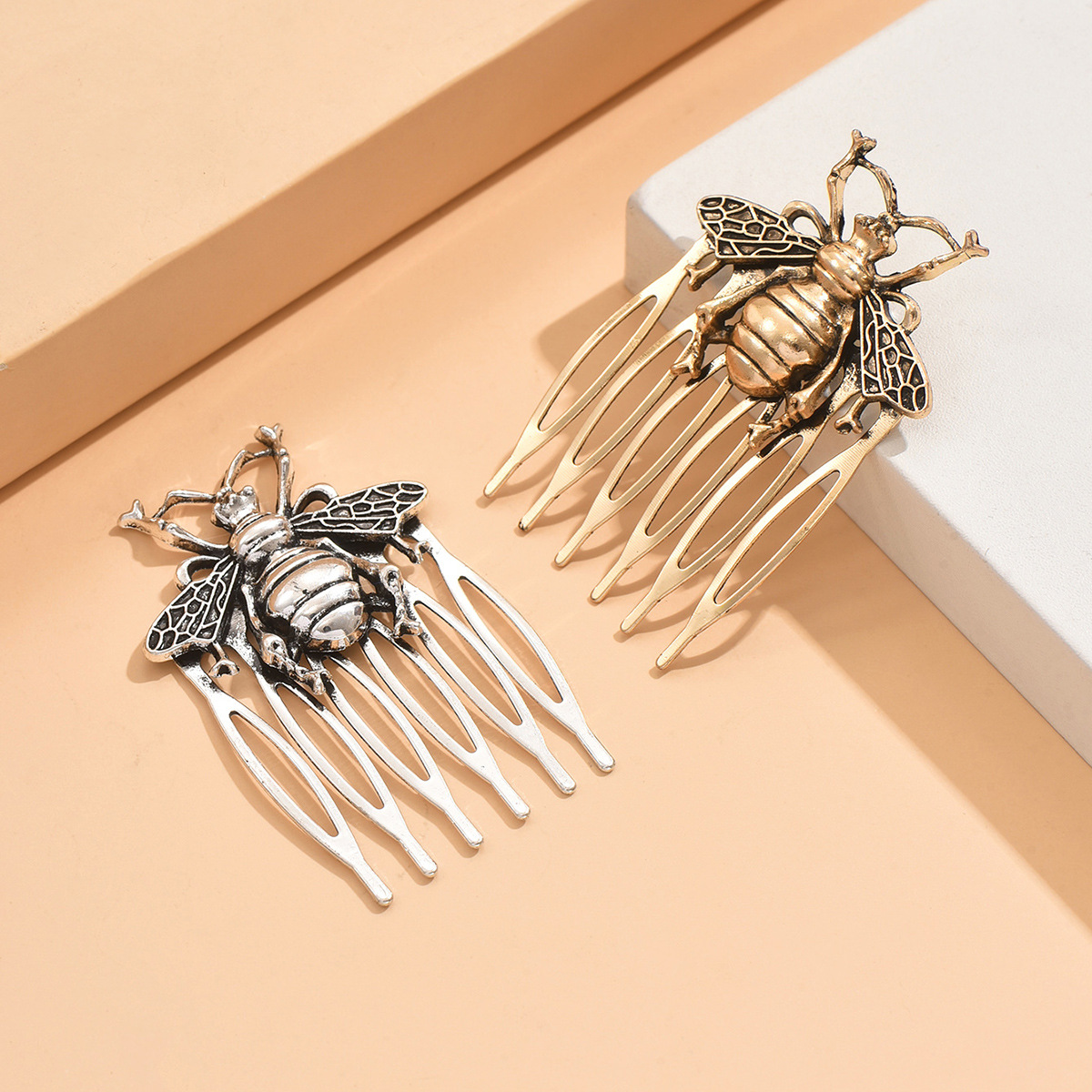 Europa y América suministro transfronterizo pein de cabello de metal retro insertado pein de cabello de estilo antiguo pein de cabello de hoja de abeja pein de cabello elegante