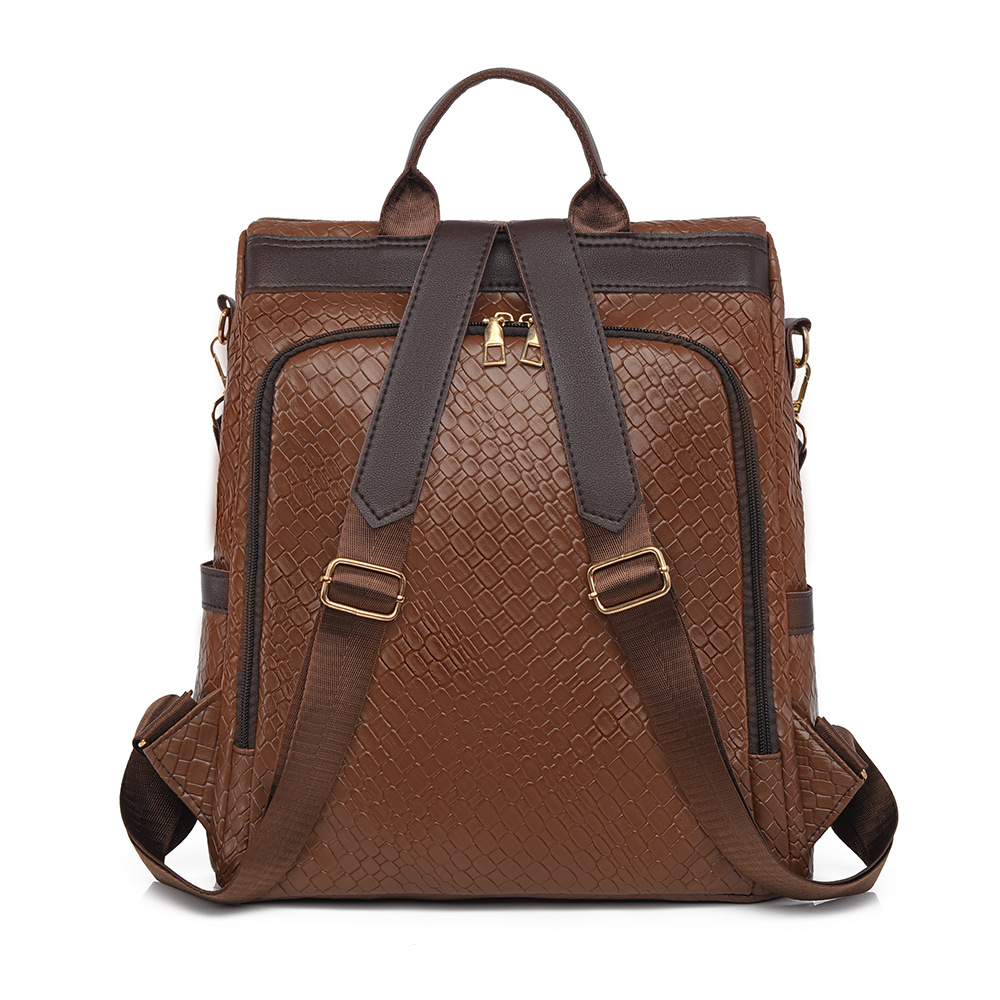 Venta al por mayor transfronteriza 2024 invierno nuevo estilo europeo y americano retro damas mochila antirrobo moda tejida multifunción