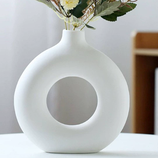 Кросс-бортные керамические vase украшения для гостиной, цветочная техника, геометрическая форма, столовая верхушка, домашние украшения