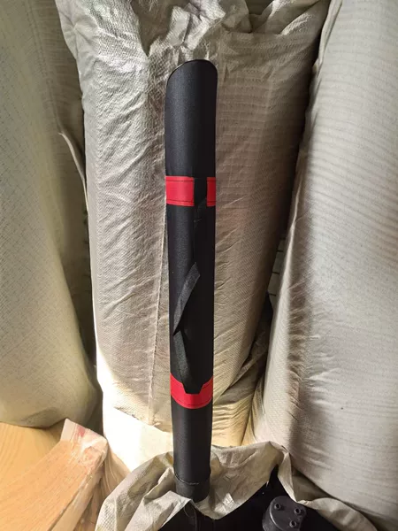 Thickened fishing rod case, black with red trim, portable fishing rod bag, durable storage bag for fishing gear and accessories