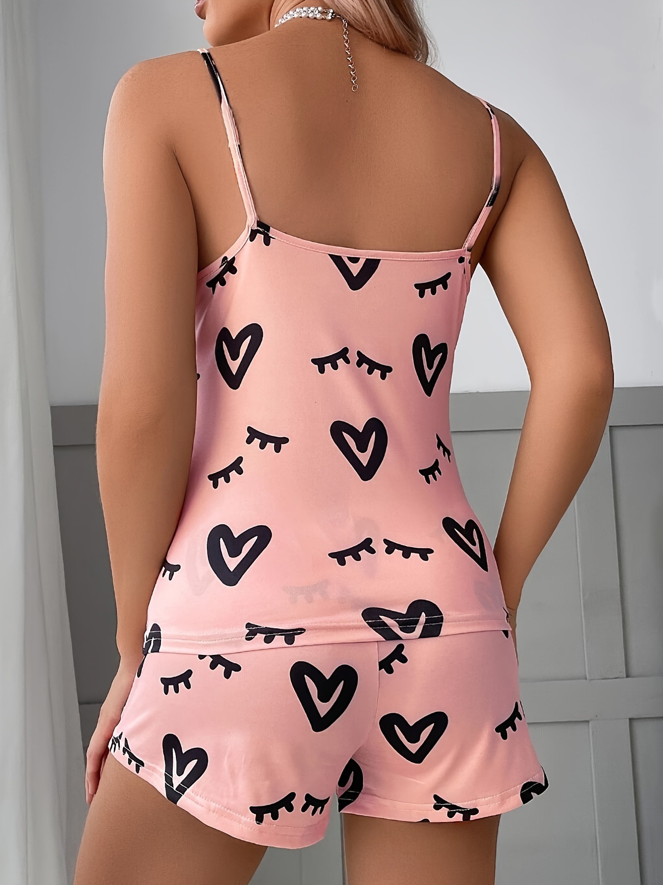 Women's Casual Printing Heart Shape Polyester Printing Shorts Sets display picture 4