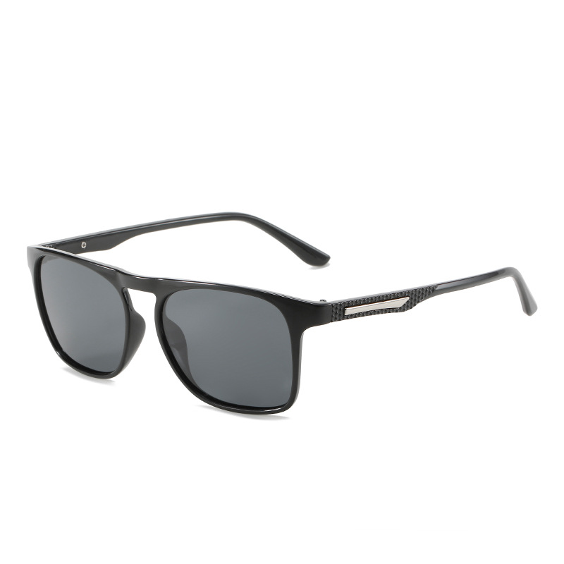 Nuevo cuadrado marco completo hombres de negocios gafas de sol polarizadas PC arena té UV400 transfronterizo gafas de sol ventas directas de la fábrica