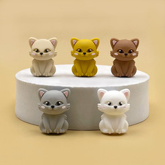 新しい動物3d立体子猫滴ゴムシリコン散珠創意かわいい猫形状DIY手作りブレスレットビーズ