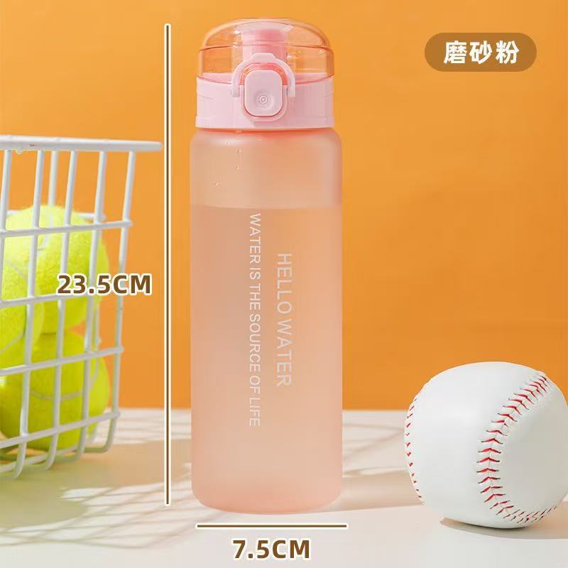Cross-border frosted sports water bottle high-end large capacity portable student outdoor cup water bottle