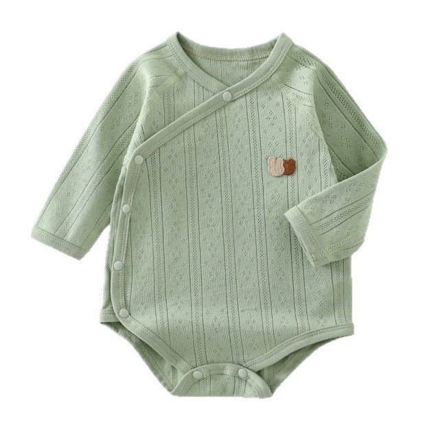 赤ちゃんの長袖のジャカードのお尻の服の夏の薄い金の0-1歳の赤ちゃんの三角の服の純綿の新生児は登ります。|undefined