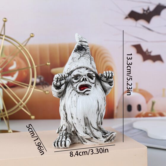 Cross Border New Abstract Gnome Old Man Ghost Statue White Beard Dwarf Statue Halloween Decorations