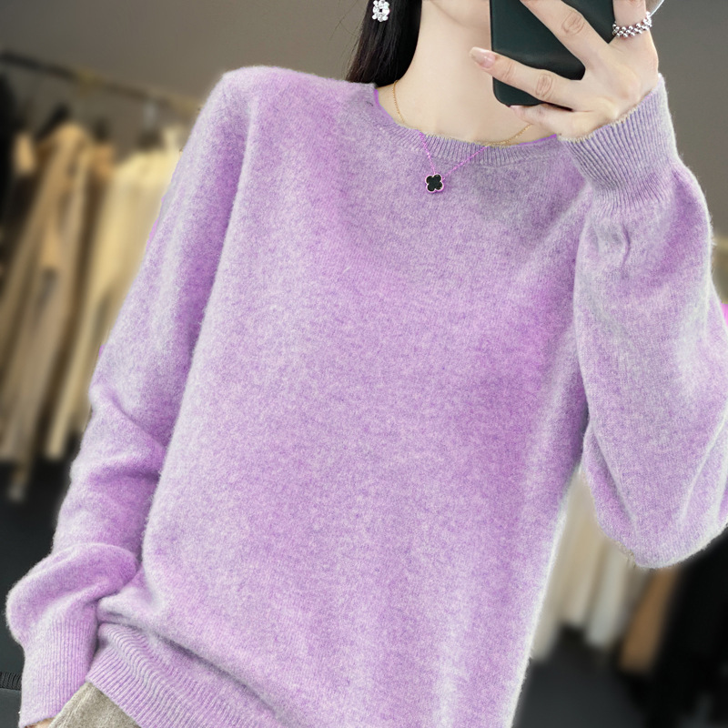 Cross-Border 2025 Autumn and Winter New Round-Neck Sweater for Women, Long-Sleeved Base Shirt, Plus-Size Inner Layer, Andy Velvet Knitwear Top