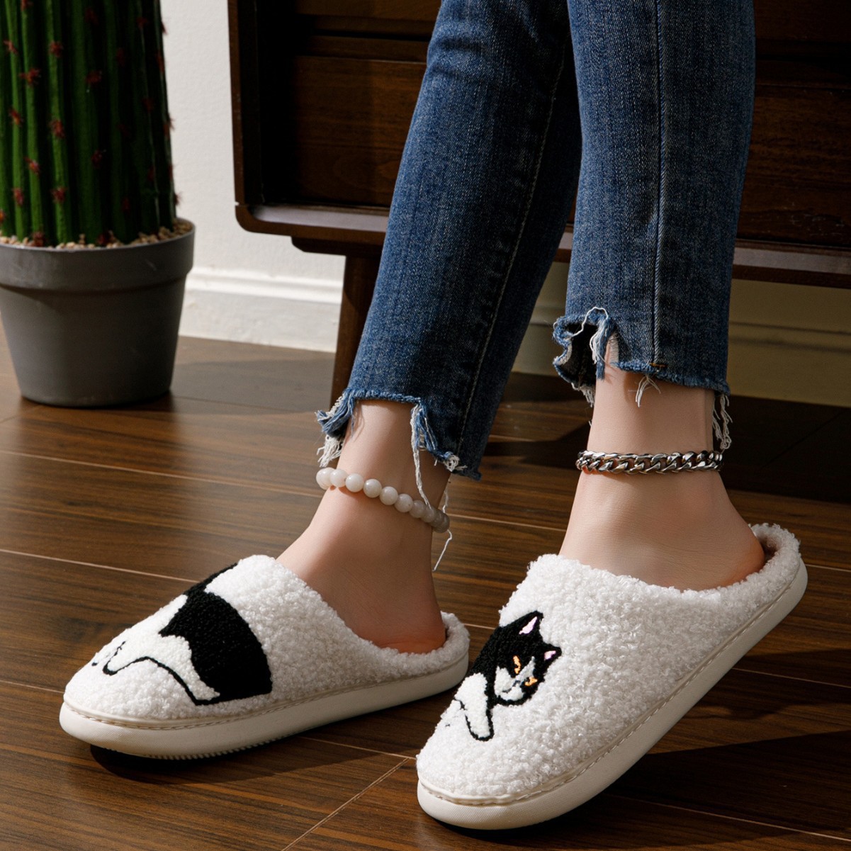 Calentamiento ligero invierno algodón nuevo tipo zapatillas zapatillas de animación gatito zapatillas de interior zapatillas de comercio exterior transfronterizas zapatillas caseras