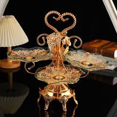 European-style glass fruit bowl creative living room candy tray double-layer triple-layer four-layer coffee table home use hotel KTV decoration