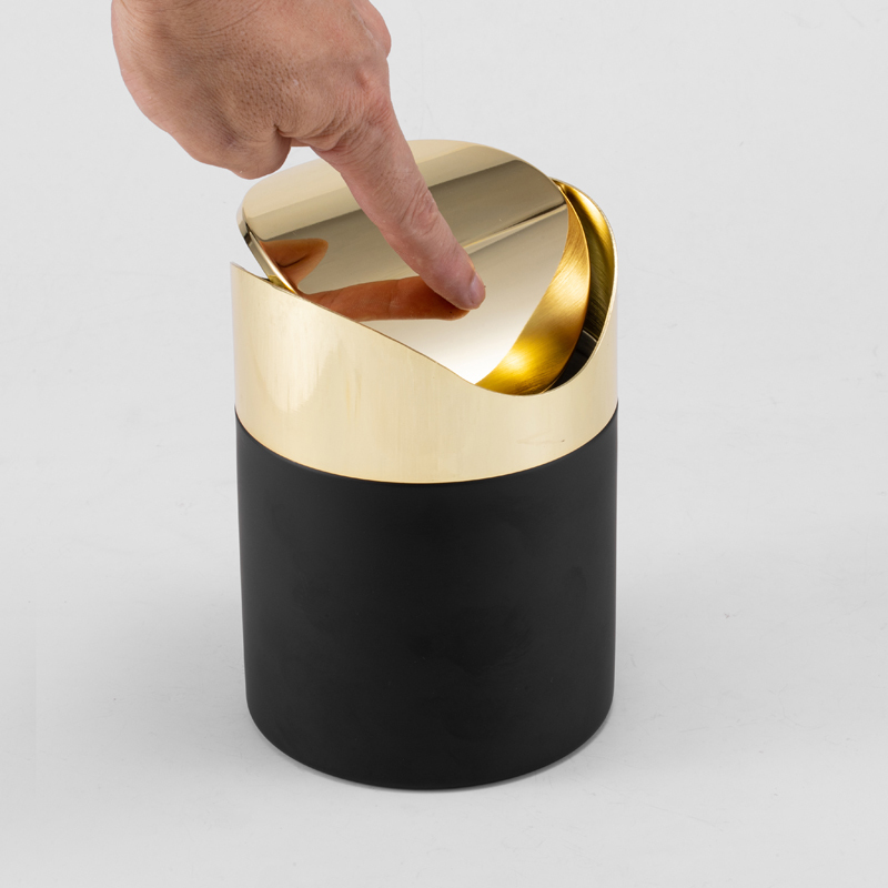 304 Stainless Steel Desktop Mini Trash Can with Lid, Small Gold Trash Bin for Office, Home, and Living Room 304 Stainless Steel Desktop Mini Trash Can with Lid, Small Gold Trash Bin for Office, Home, and Living Room