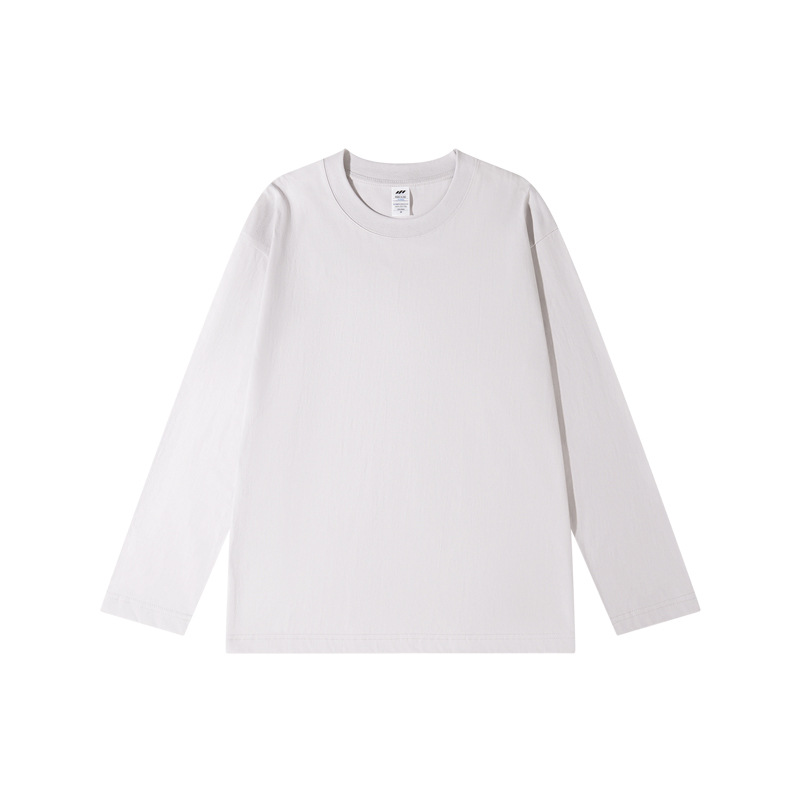 230 gramos de camiseta de manga larga, ropa de algodón personalizada, logotipo de impresión personalizado, camiseta de publicidad de cuello redondo