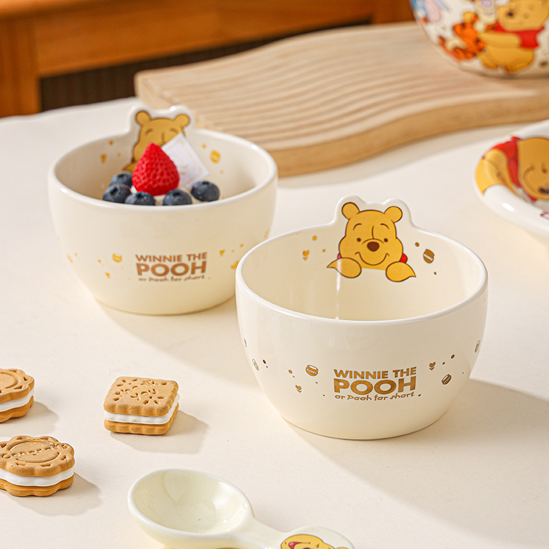 Disney Animal City Cuenco de arroz de 4.5 pulgadas Vajilla de cerámica Cuenco pequeño de dibujos animados para el hogar Cuenco para niños de alto valor