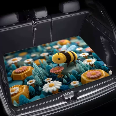 car trunk mat, interior | Avtomobil döşəmə paspasları - 425de-floral-car-floor-mat-4-75100cmcrystal-velvet-with-dot-plastic-backing
