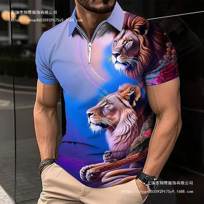 Модное поло для отдыха на молнии, Amazon, 3D