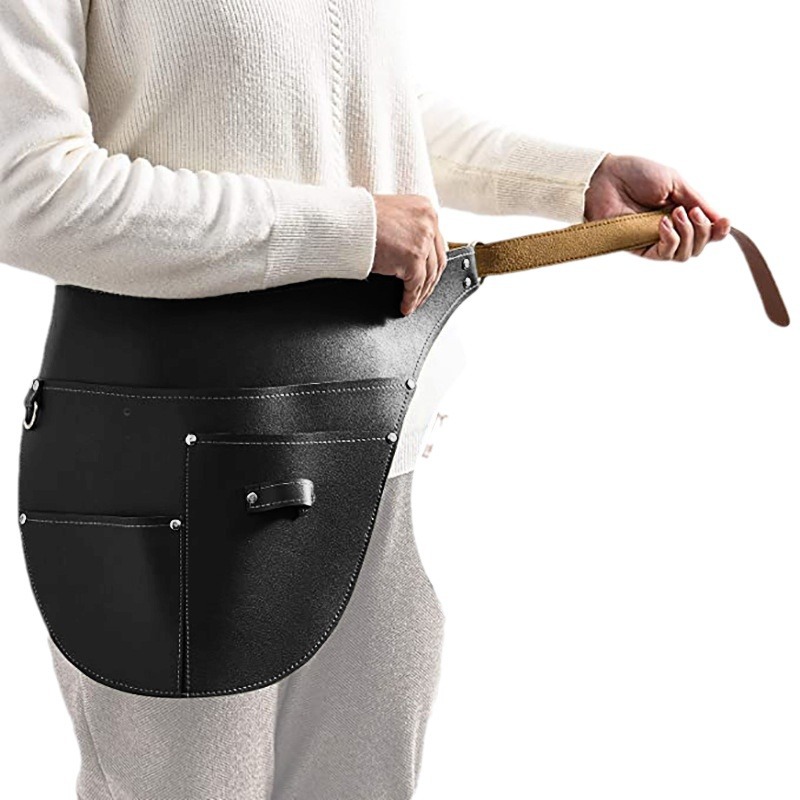 Multifuncional bolso de la cintura de la pu delantal de cuero ajustable jardinería carpintería electricista multifuncional multi-bolsillo delantal personalizable