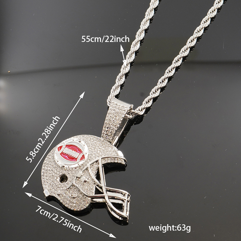 Joyas transfronterizas con un conjunto de diamantes de moda cool sombrero de béisbol collar joyas hip hop para hombres cadena de torsión de 5 mm