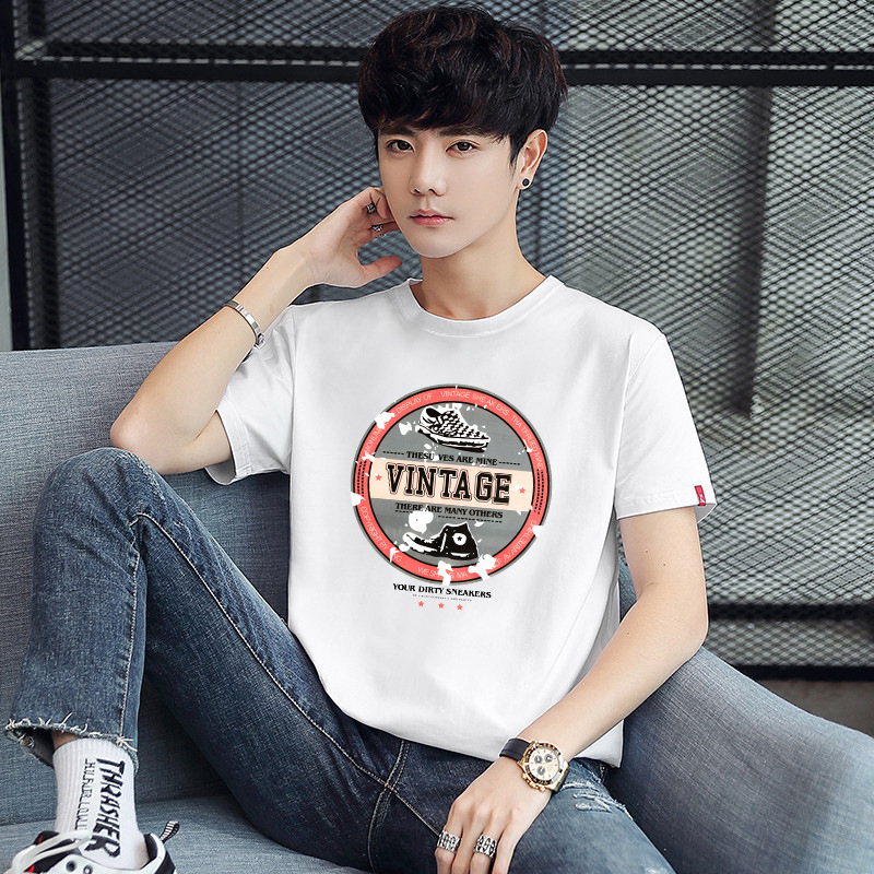 2022 Spring and Summer Casual Men's T-shirt Short-sleeved Black Crewneck Pullover Fashion Fun Summer Teenager Men's Wear 2022 Spring and Summer Casual Men's T-shirt Short-sleeved Black Crewneck Pullover Fashion Fun Summer Teenager Men's Wear