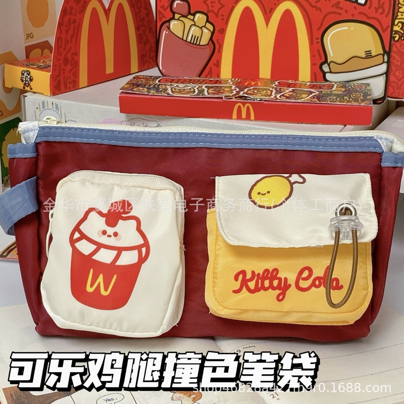 复古笔袋ins高颜值设计感文具袋小众学生大容量铅笔袋化妆收纳包|undefined
