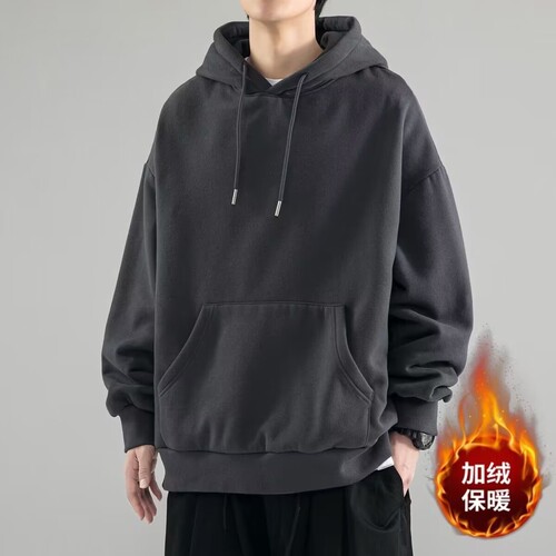 Men's Hooded Sweatshirt, Streetwear Brand, Plus Size, Loose Fit, Versatile, Autumn/Winter Thicken Sweatshirt, Hooded Men's Top, Outerwear, Wholesale