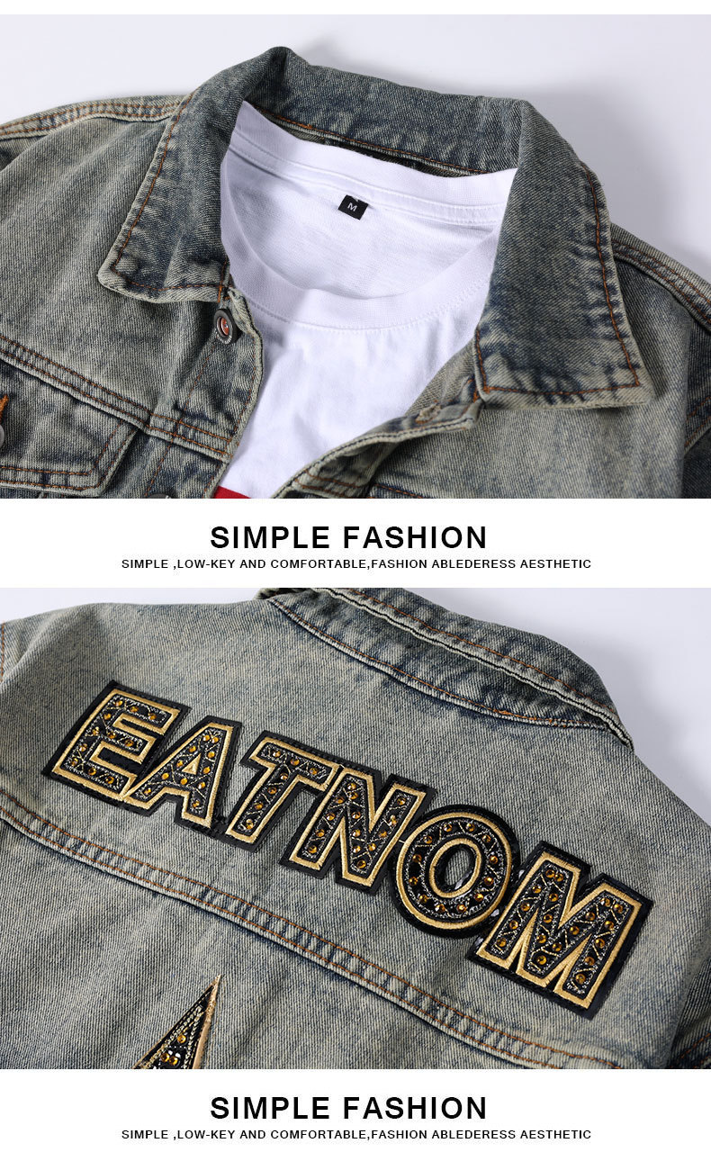 Modern herr denimjacka med broderi i lyxig stil_voghion.com