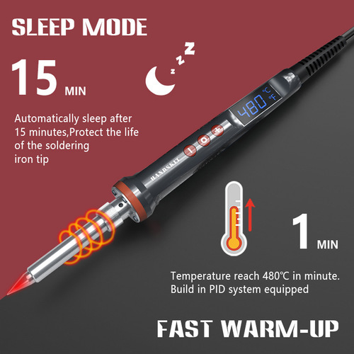 100W/200W high-power LCD digital soldering iron with switch and sleep function handskit
