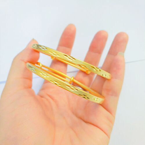 Overseas Sand Gold Square Ancient Craft Bracelet Push-Pull Meteor Shower Bracelet Copper Plated Gold Women's Quality Jewelry Wholesale