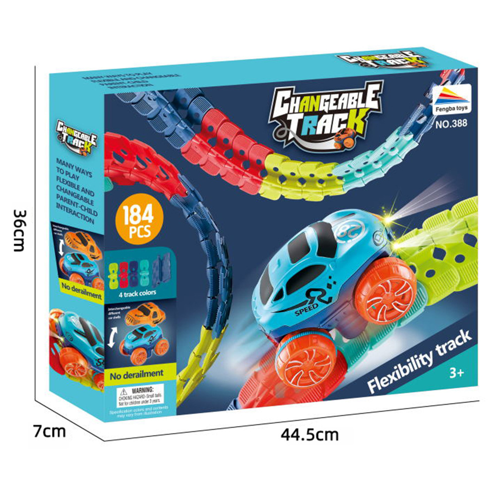 Iluminación transfronteriza inteligencia coche eléctrico variedad Montaña Rusa coche de ferrocarril juguete para niños coche de ferrocarril montado flexible