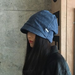 美式复古素颜遮脸渔夫帽子女秋冬黑色街头休闲显脸小包头堆堆冷帽