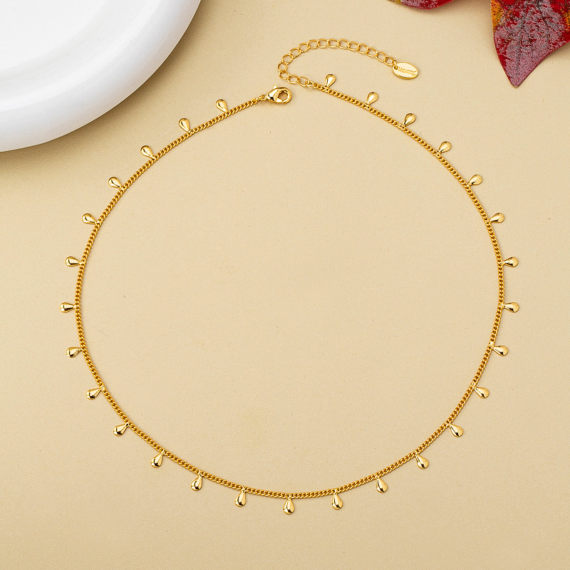 Collar minimalista a capas con cadenas delicadas para mujer_voghion.com
