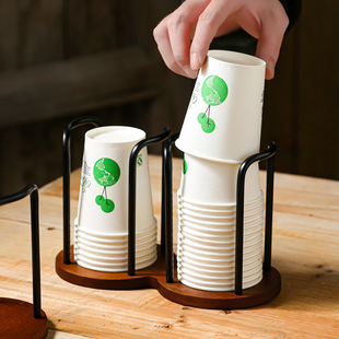 Disposable Cup Taker Tea Cup Coffee Storage Rack Bamboo and Wooden Cup Holder Paper Cup Holder Office Desktop Coffee Table