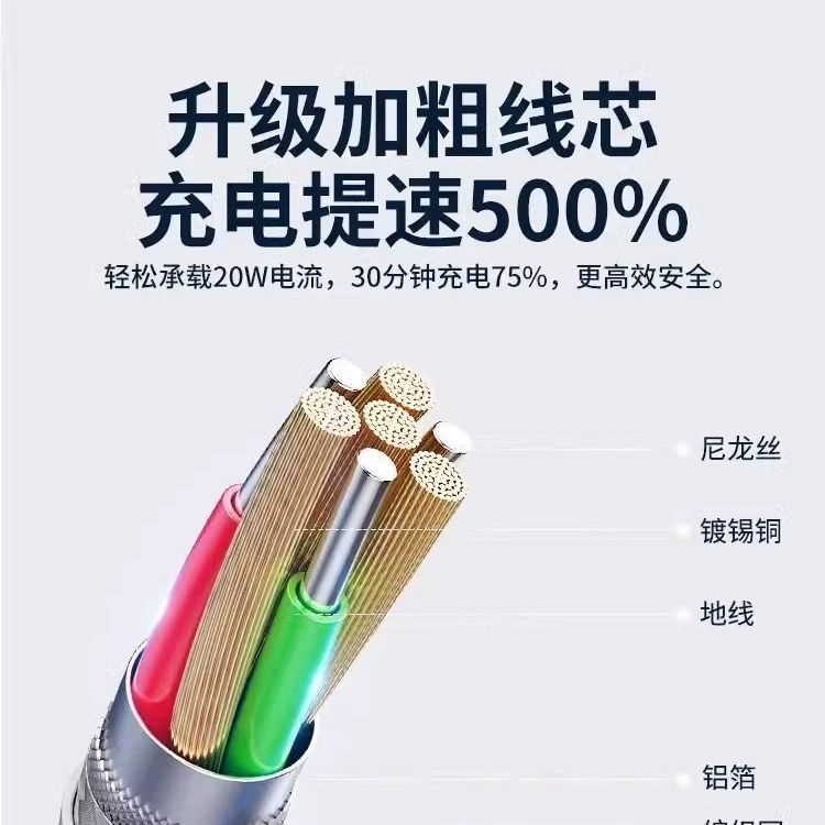 Кабель данных Data Apple PD20W/PD30W/PD35W USB-C в Lightning, длина 1/1.5/2 м, набор быстрой зарядки PD