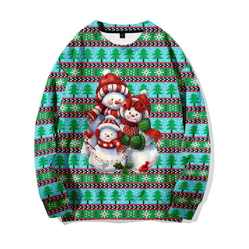 New 3d Printed Little Deer Sweater Loose Pullover Sweatshirt Christmas_voghion.com