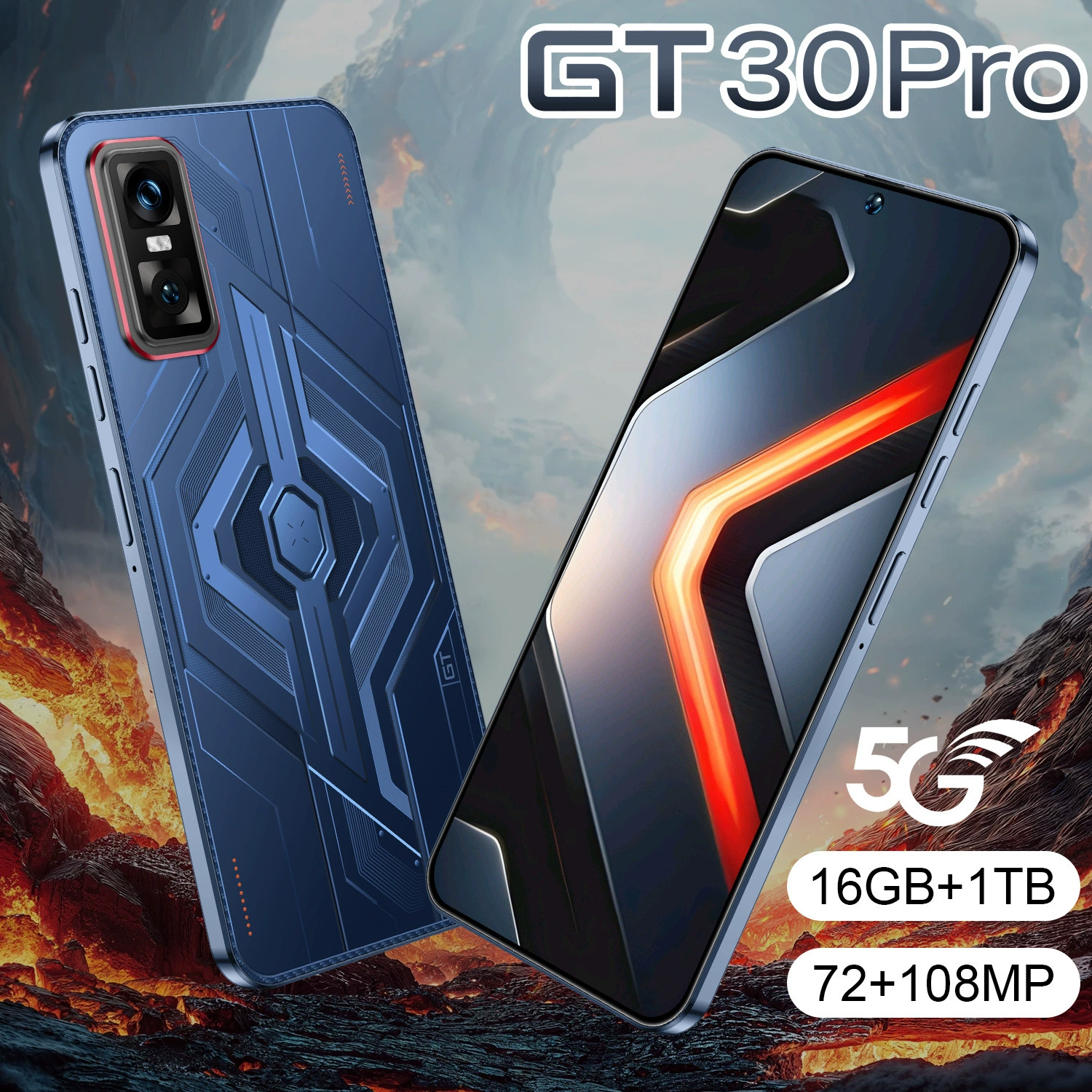 Новая горячая продажа cross-border GT30 Pro мобильного телефона с перфорированным большим экраном TK, импортная торговля, оптовые в наличии смартфоны
