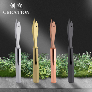Customized Multi-Color Stainless Steel Cheese Knife Kitchen Baking Knife Household Butter Cheese Knife Creative Pizza Knife and Fork Spatula