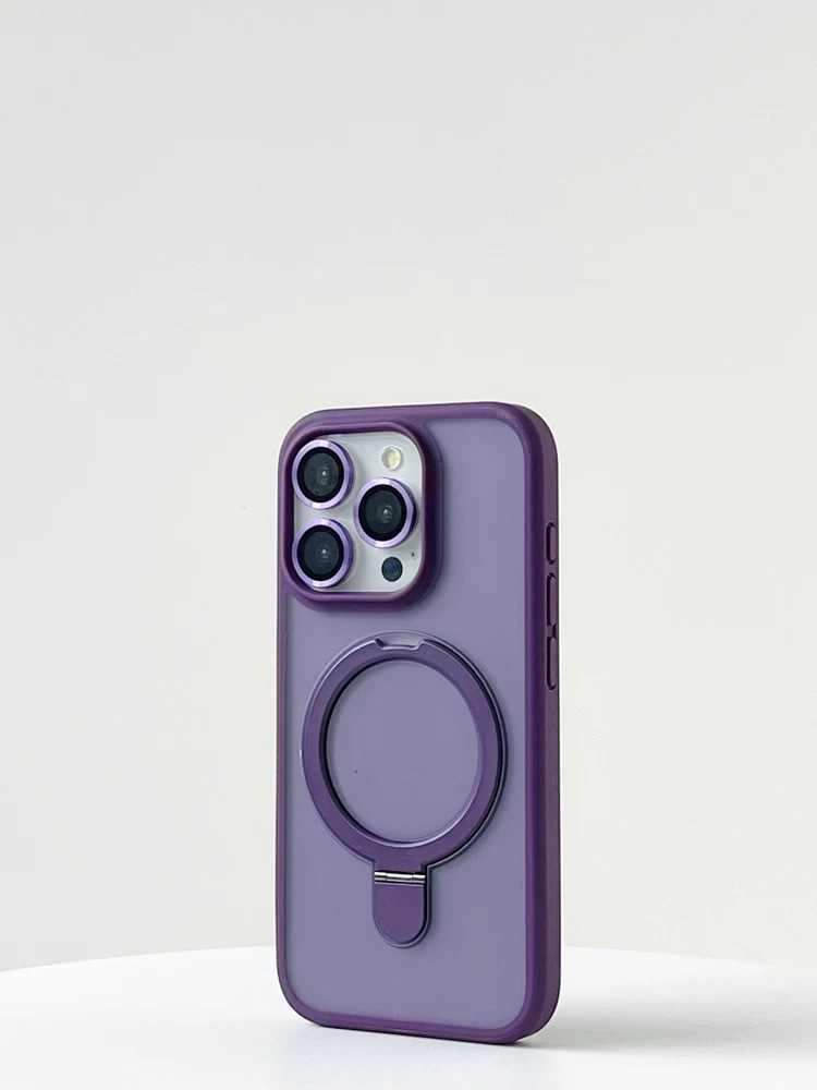 Coque magnétique givrée avec protection objectif pour iphone_voghion.com
