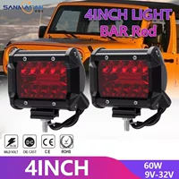 Factory Direct Автомобильный светодиодный рабочий свет с тремя глазками 4-дюймовый 20LED 60W красный свет 24 В прожектор