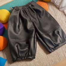 新款男童儿童女童皮裤2025宽松加绒一体长裤秋冬宝宝裤子加绒加厚