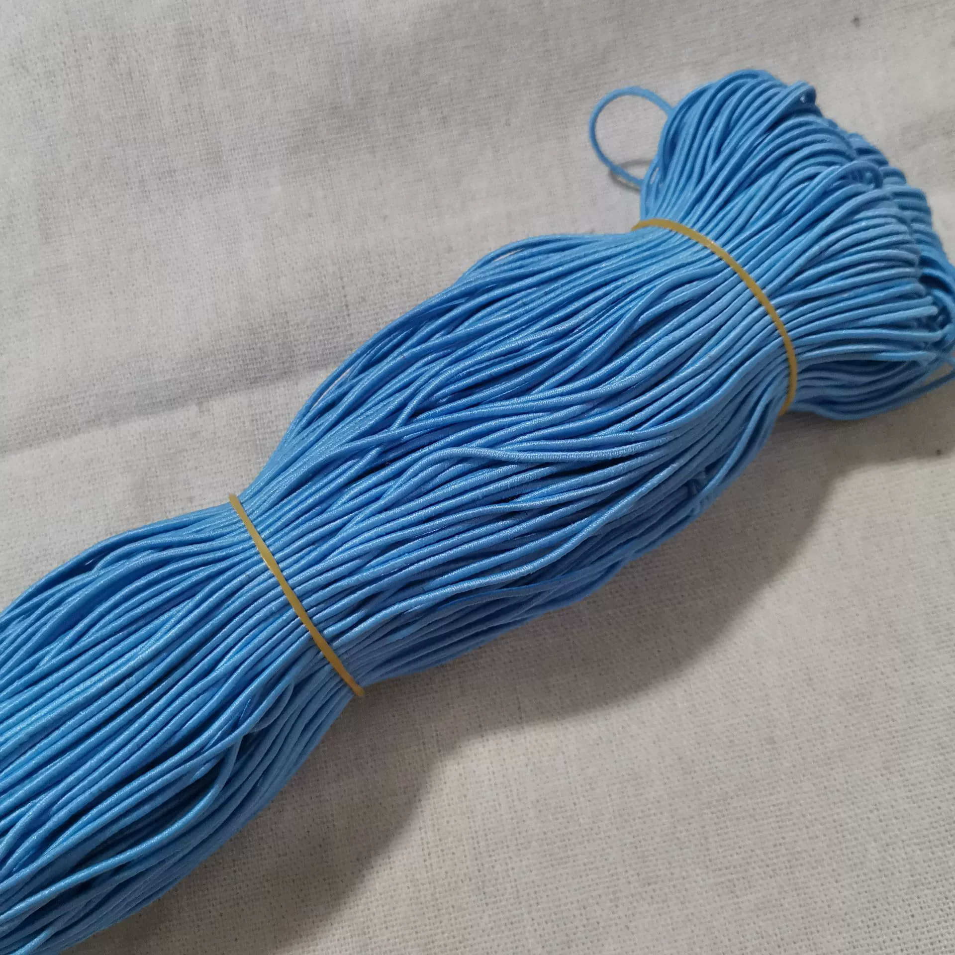 White elastic black beads, hair rope, 1.2mm