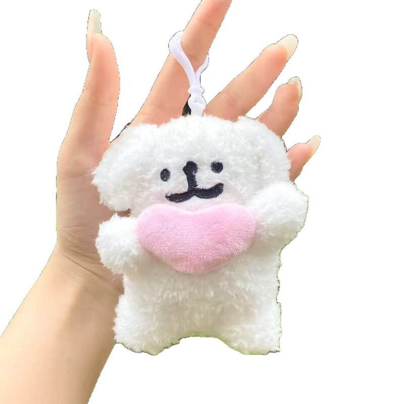 ぬいぐるみペンダント愛犬白ライン子犬バックパックペンダントアクセサリーおもちゃ人形キーホルダーガールズミニ|undefined