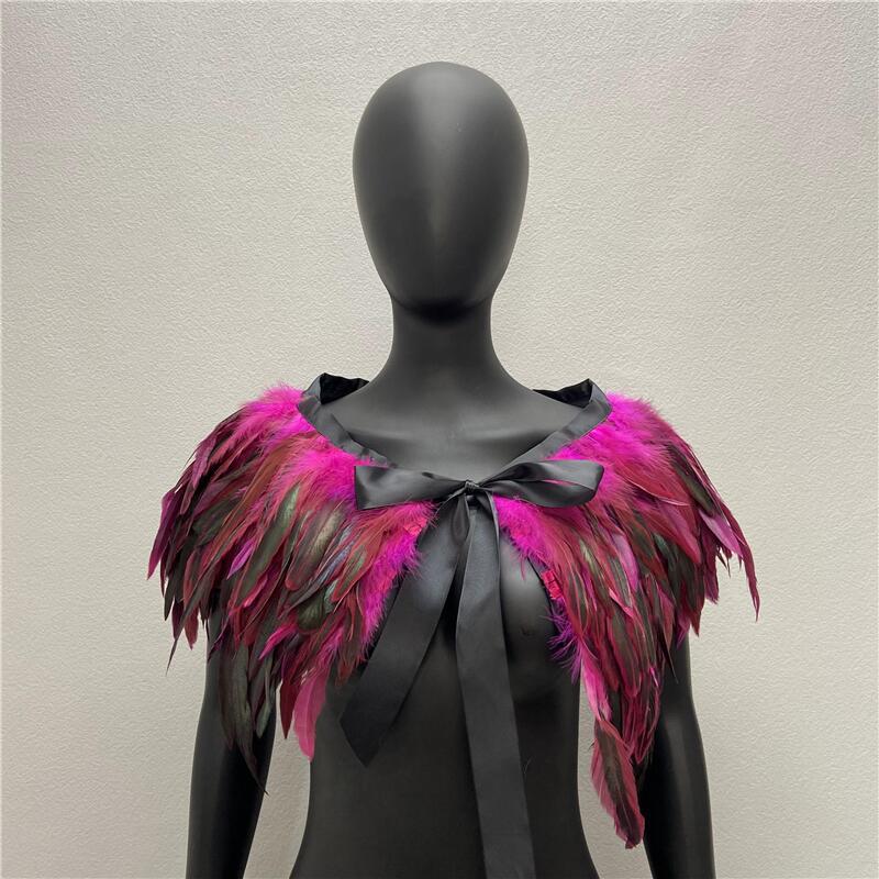 Unisex Punk Solid Color Chicken Feather Shawl display picture 5