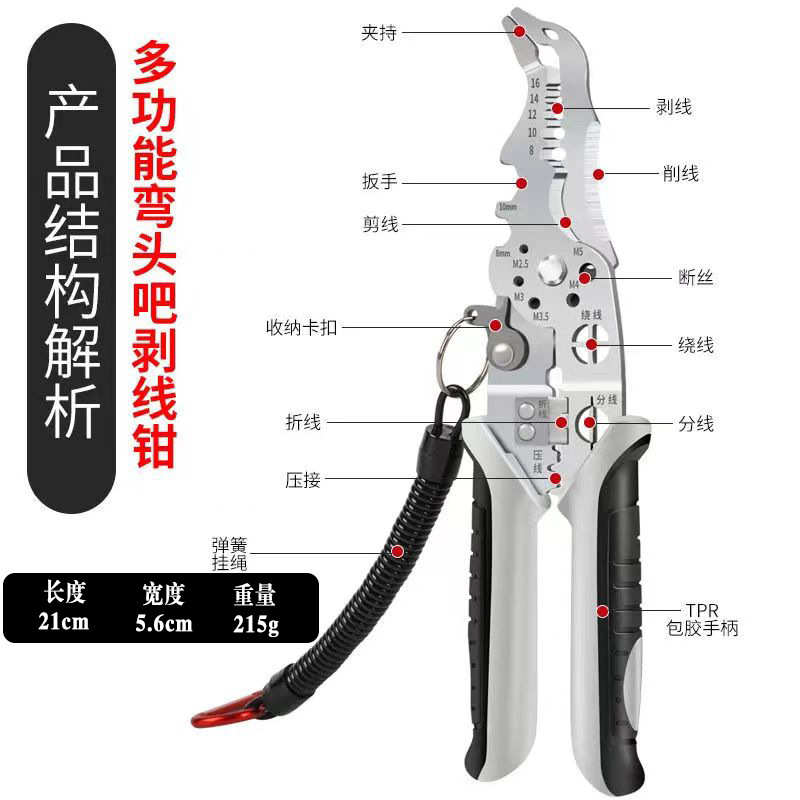 Pelacables de boca doblada multifuncional