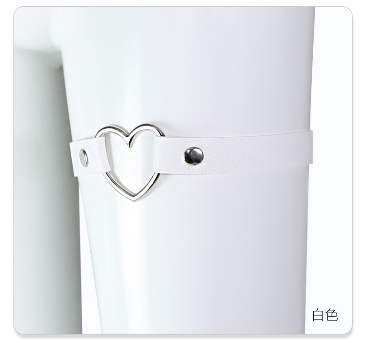 SM Faux Leather Collar with Traction Chain and Leg Ring — detail image 17