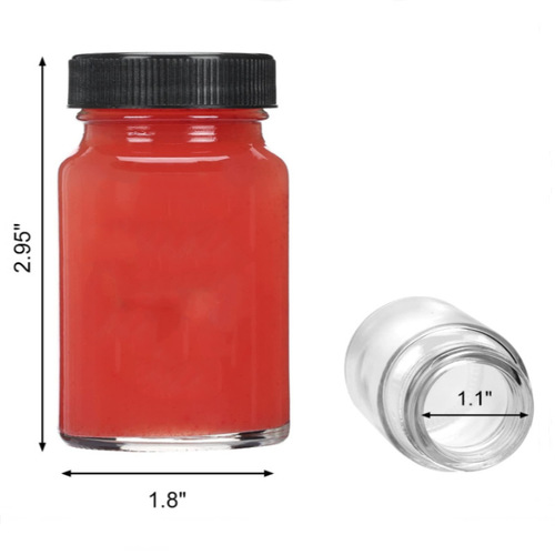 Hot-selling 2oz transparent large-mouth glass bottles reagent bottles pigment bottles juice drinks storage bottles sealed