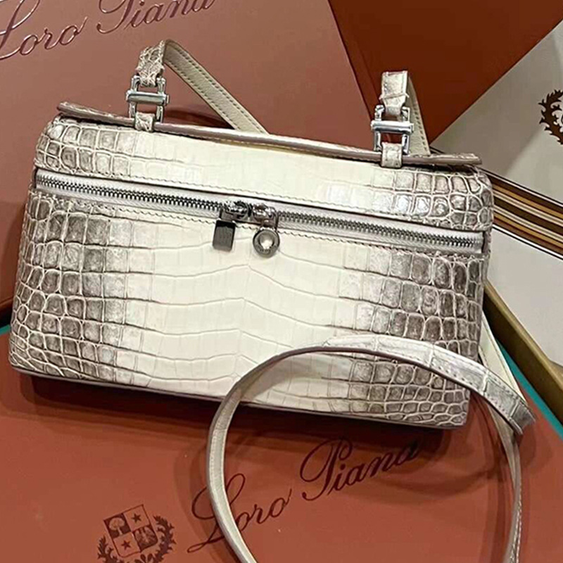 Bolsa de almuerzo de patrón de cocodrilo lp19 bolsa de almuerzo de cuero, hombro único, diagonal, bolso de maquillaje de moda simple de mano, alta costura, bolso de mujer