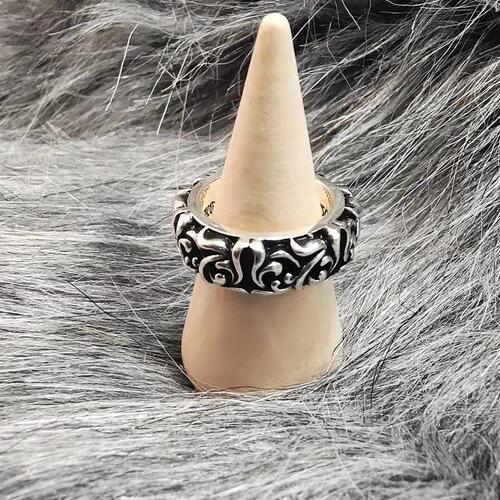 New personalized cross sterling silver ring for male and female couples, trendy retro Thai silver eternal rattan ring