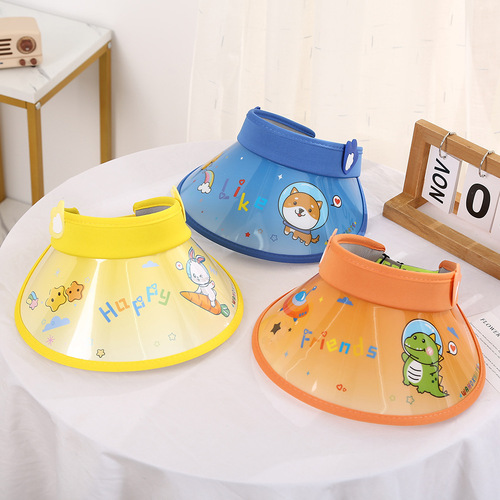 Children's empty top hat for boys and girls, beach hat, cute cartoon topless sun hat, baby outdoor hat
