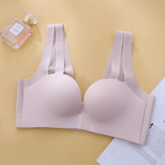 ワンピースシームレス下着女性用夏用小胸プッシュアップノンワイヤースリーピングバスト調整ブラジャー2025