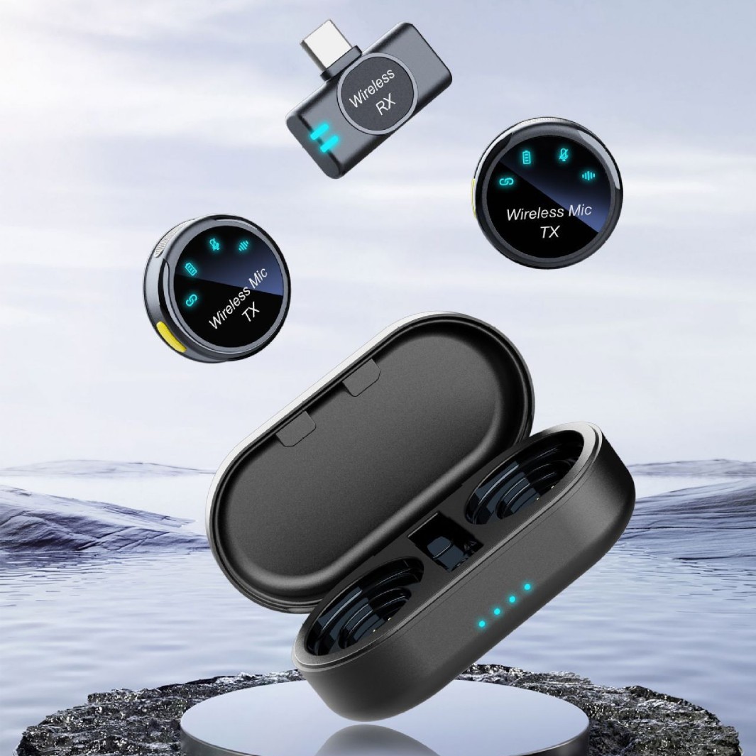 Nuevo collar inalámbrico micrófono de pulsación tipo teléfono móvil de transmisión en vivo entrevistas de alta definición de radio micrófono de reducción de ruido