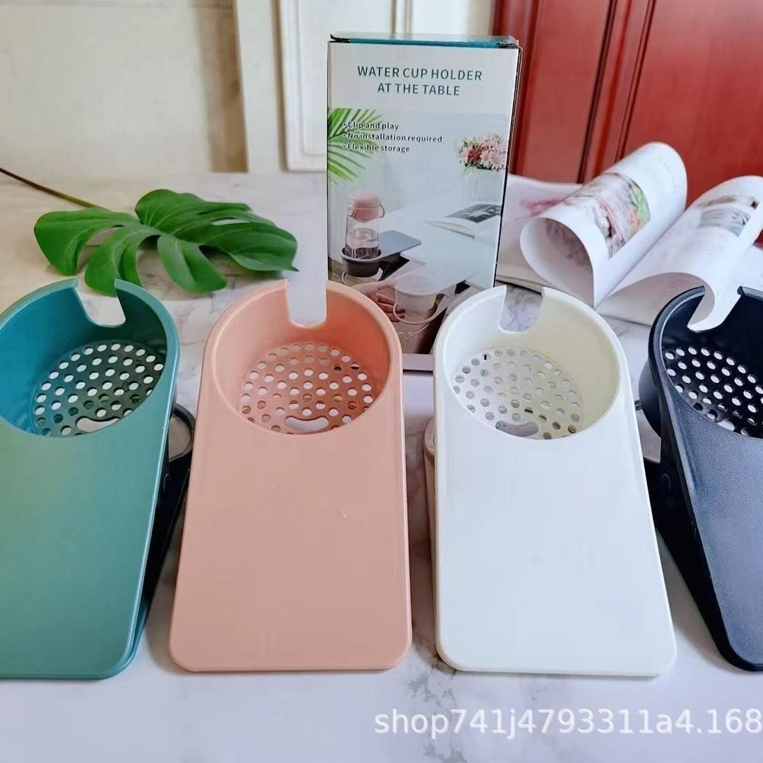 Las ventas de la fábrica creativa clip de la Copa de mesa antideslizante clip de la Copa de mesa lateral titular de la Copa clip de escritorio estante de almacenamiento de mesa de almacenamiento lateral
