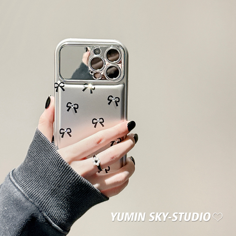 Minimalist ins bow suitable for iPhone 14 promax Apple 15 phone case 12 new soft 13 premium feel_voghion.com